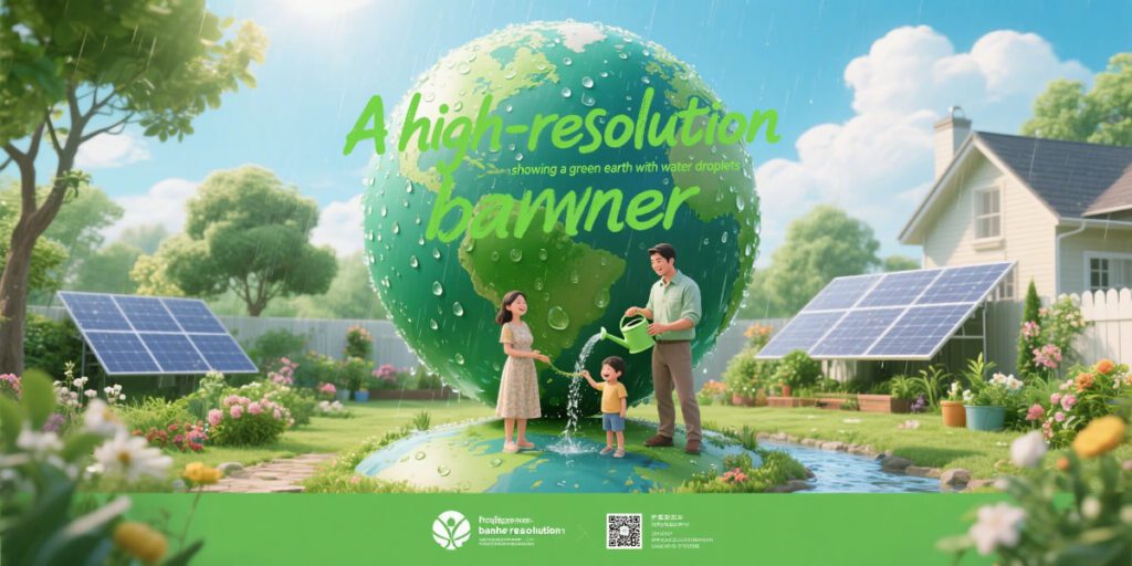 Importance of water conservation illustrated with nature and clean water sources