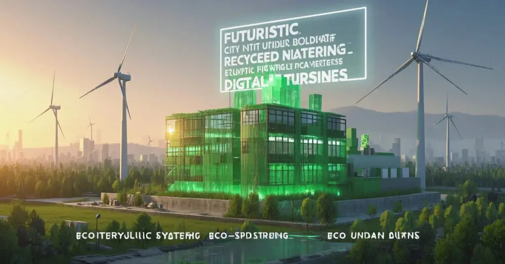 Eco-smart city showing circular economy systems in action