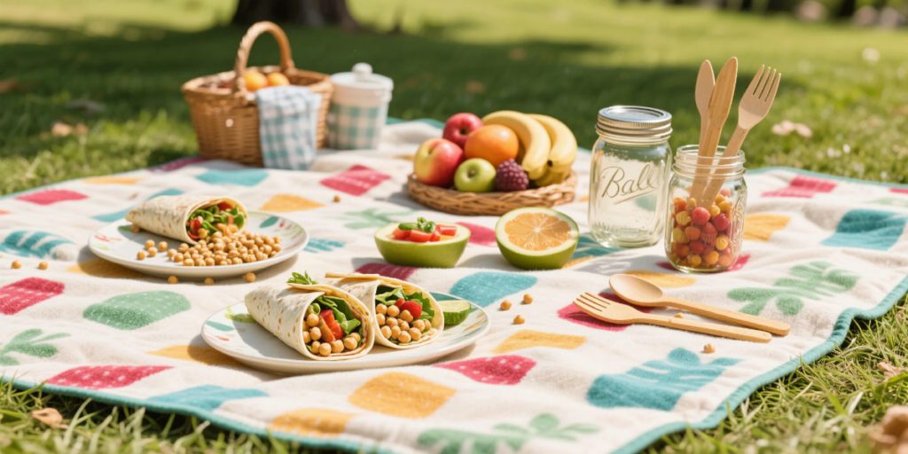 Eco‑friendly picnic recipes chickpea spinach wrap