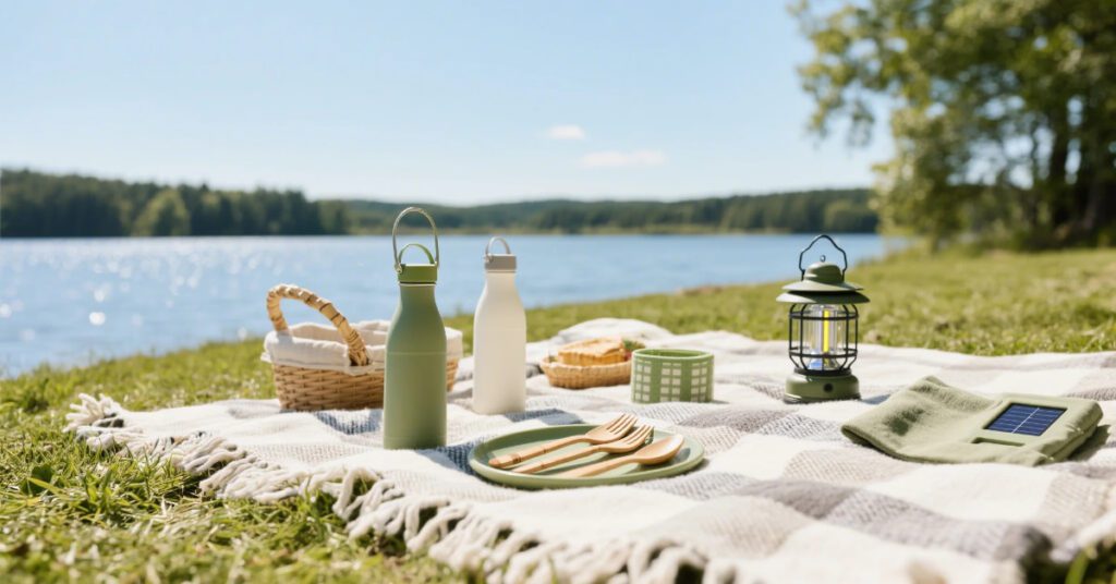 eco‑friendly essentials for outdoor summer fun at lakeside picnic