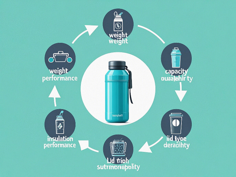 “Infographic illustrating how to choose insulated water bottles for summer hikes based on insulation, weight, capacity, lids, and durability.”