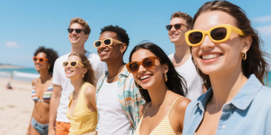 Summer shades photo contest sunglasses entry banner with smiling models