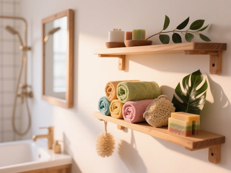 Collection of best smelling shower bars loved by users, placed on a rustic bathroom shelf