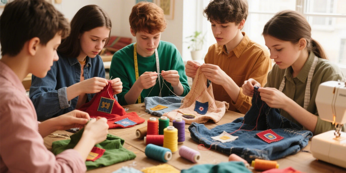 Textile repair workshops teach hand-sewing, patching, and mending skills for sustainable fashion lovers.