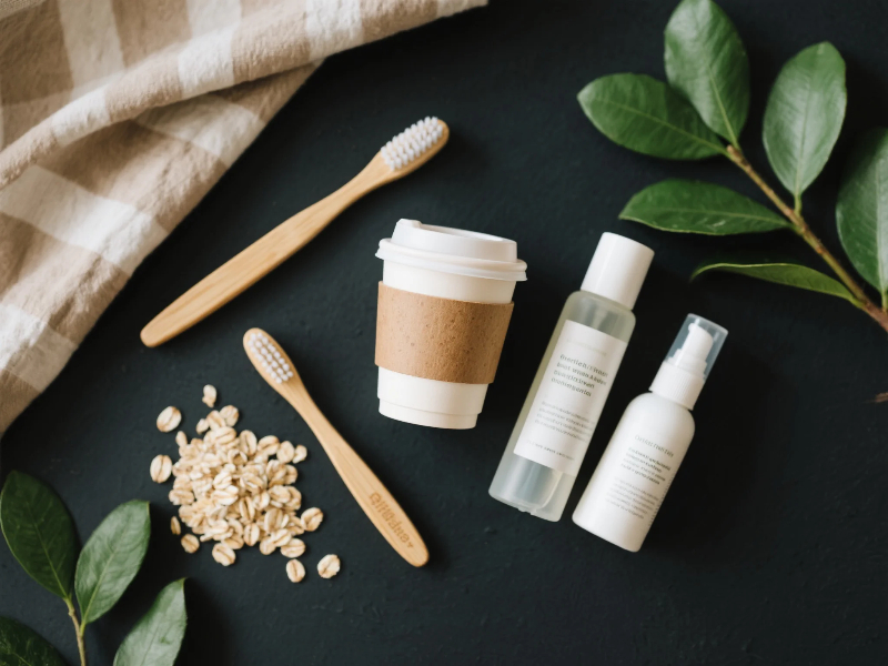 eco-friendly morning routine products bamboo toothbrush zero-waste breakfast skincare