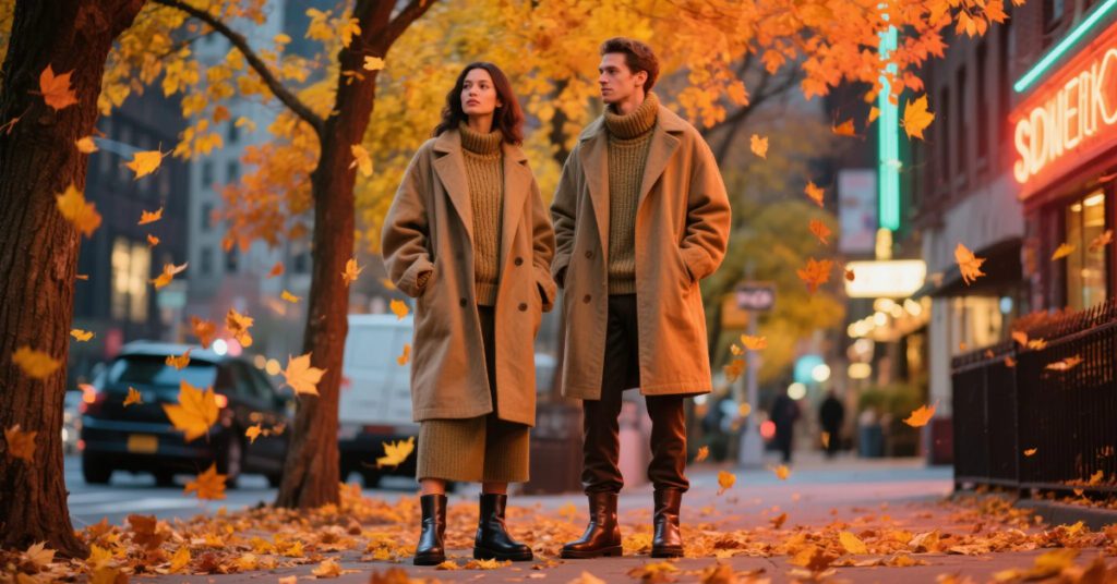 Fall Fashion Trends 2025 banner showing sustainable outfits in USA, UK, and Canada.