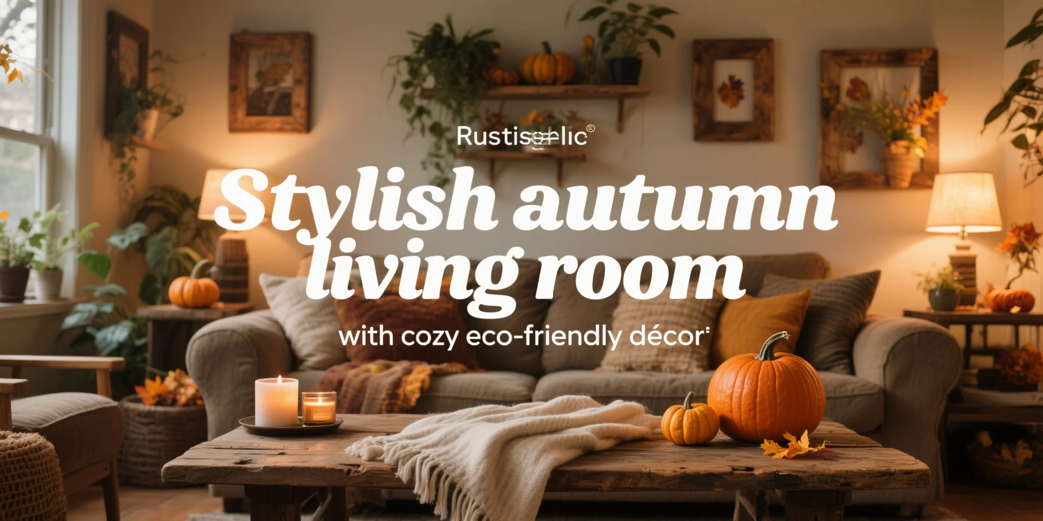 Fall Home Décor Ideas 2025 eco-friendly banner with cozy autumn designs.