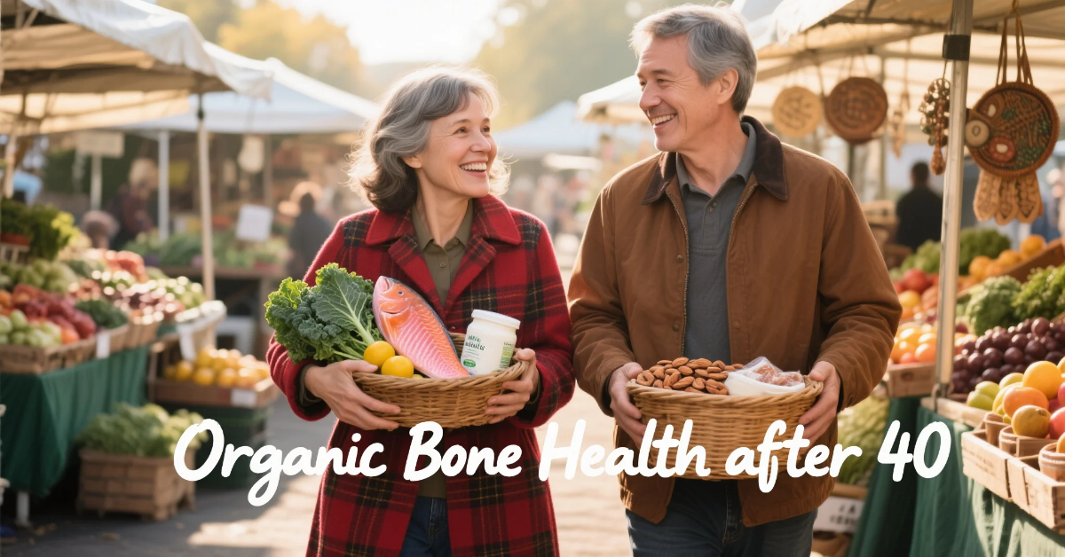 Organic Bone Health lifestyle after 40 with organic foods and habits”