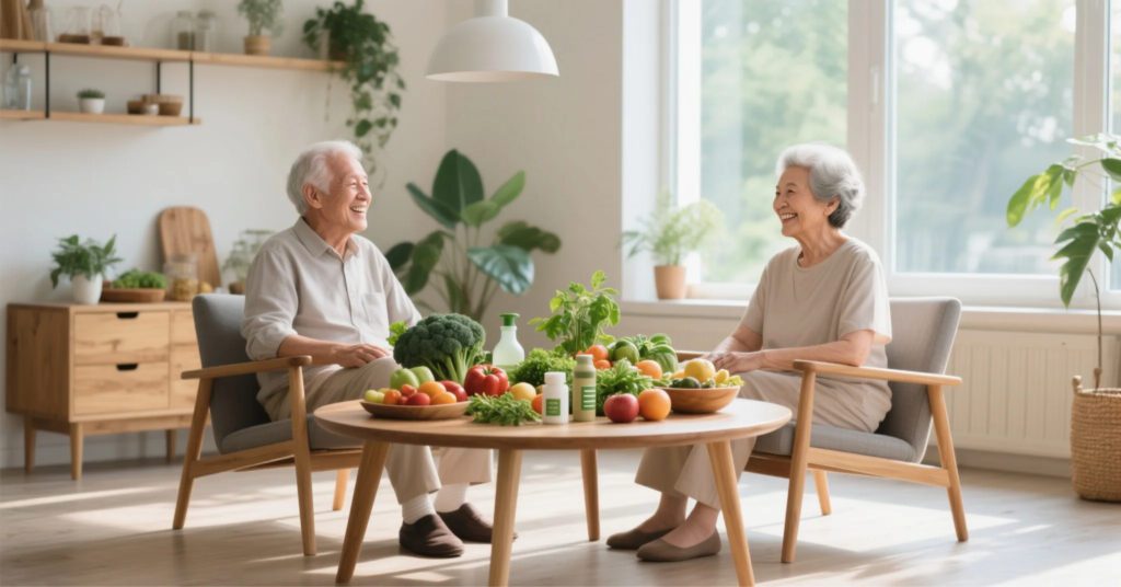 Organic Living for Seniors practicing sustainable aging with toxin-free lifestyle habits