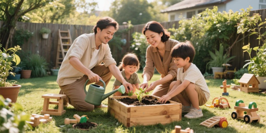 Sustainable Parenting Tips eco-friendly family lifestyle banner