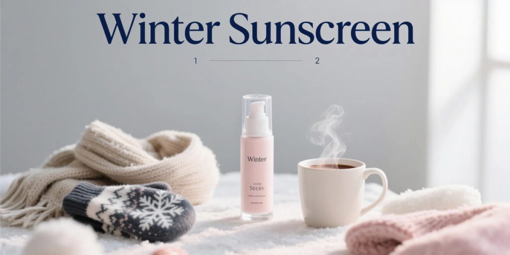 “Winter Sunscreen importance – applying SPF for UV protection in cold weather.