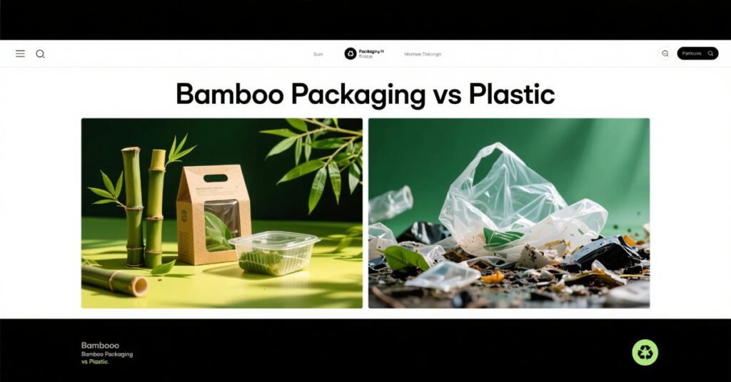 Bamboo Packaging vs Plastic eco-friendly sustainable packaging banner 2026