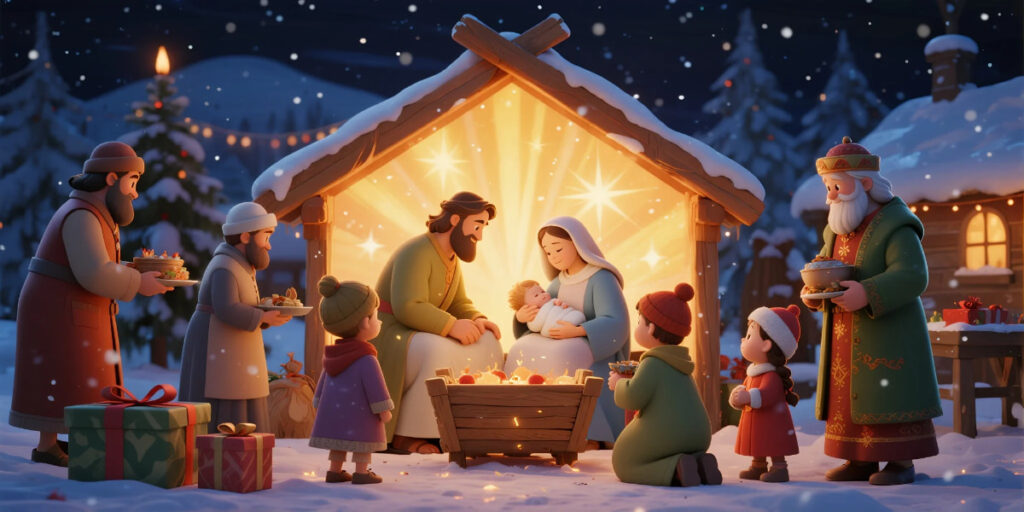 Birth of Jesus Inspires Acts of Kindness spreading love, faith, and compassion in modern society.