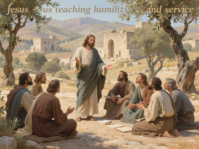 Jesus Christ teaching humility and service