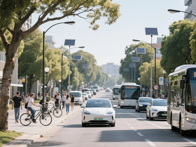 Electric vehicles and green transport in a Pollution-Free City
