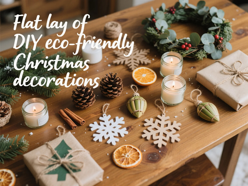 DIY Eco-Friendly Christmas Decorations made from pinecones, recycled paper, and natural ornaments