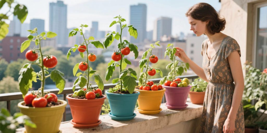 Top 5 Compact Tomato Varieties in balcony garden containers”