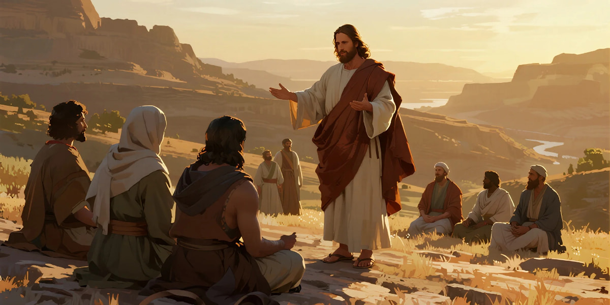 Christian Leadership Lessons from Jesus banner depicting faith-based leadership.