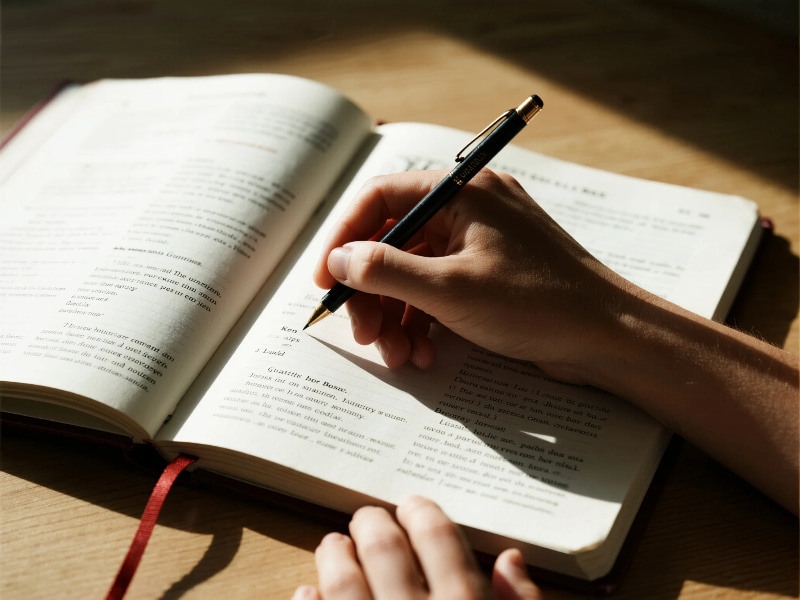 Gratitude journal and Bible reflection