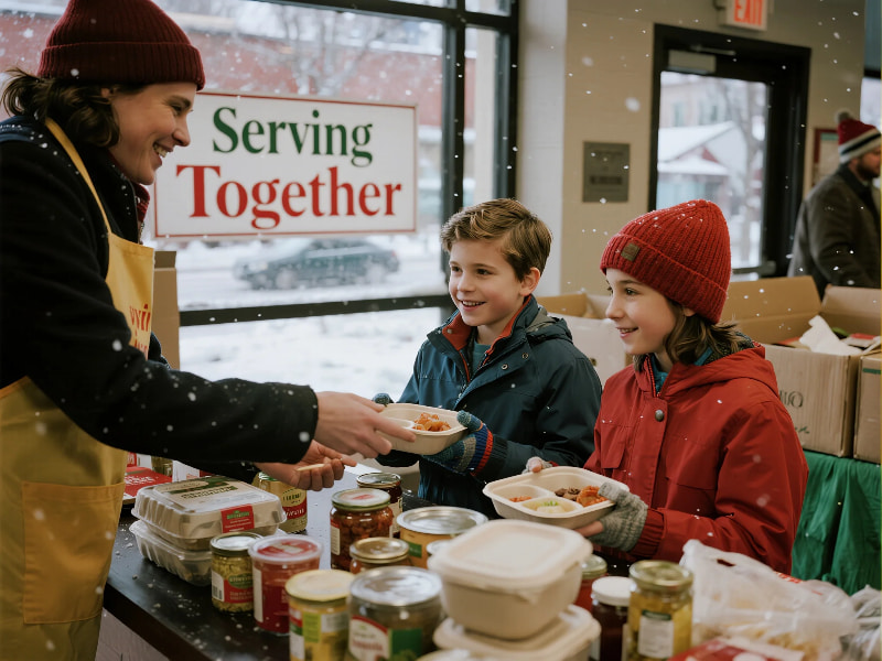 Christ-centered family tradition of service during Christmas season