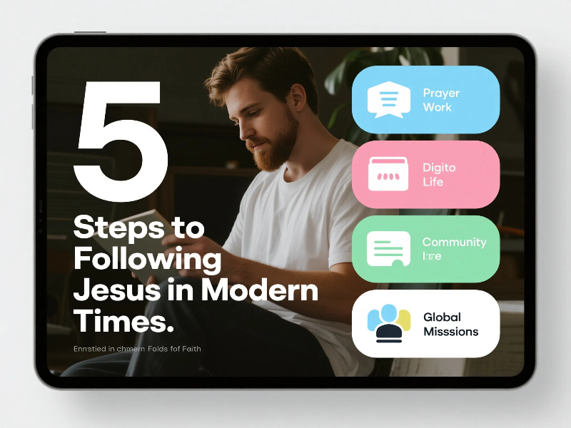 nfographic showing steps to following Jesus in modern times