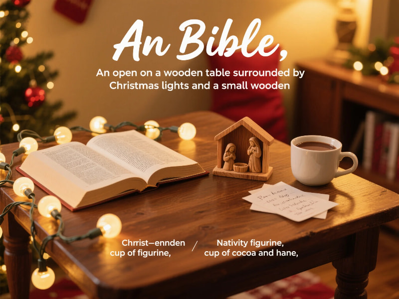 Open Bible and nativity scene symbolizing Keeping Christ in Christmas