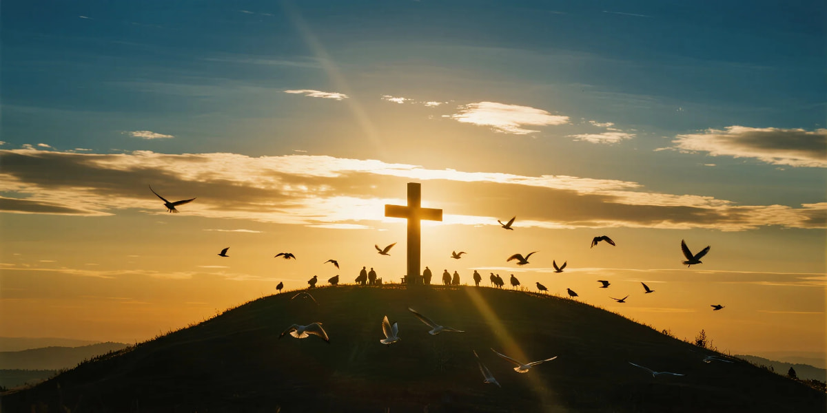 “Why Christians Must Practice Daily Repentance cross sunrise Christian banner”