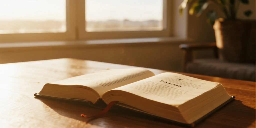 Banner image showing Bible and sunrise representing Why Gratitude Is a Biblical Key to Joy