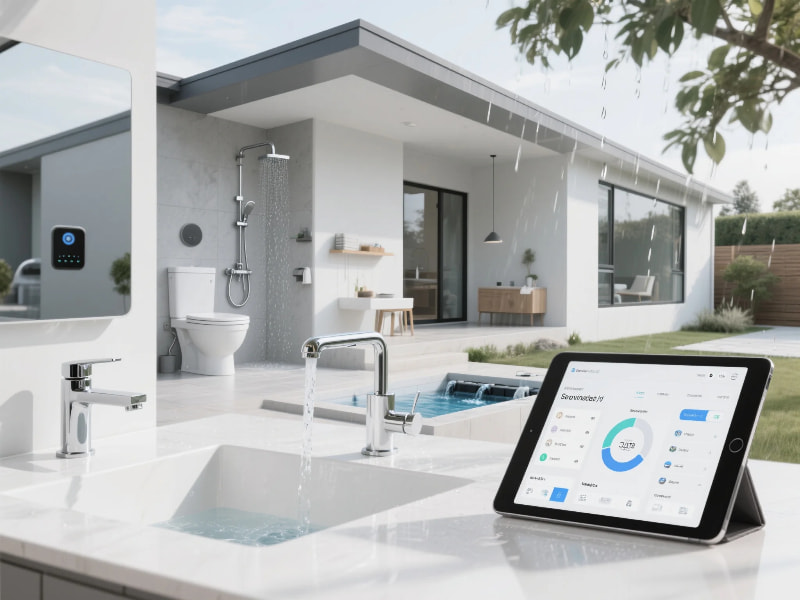 Water-Efficient Homes featuring smart water systems, rainwater harvesting, and sustainable home design