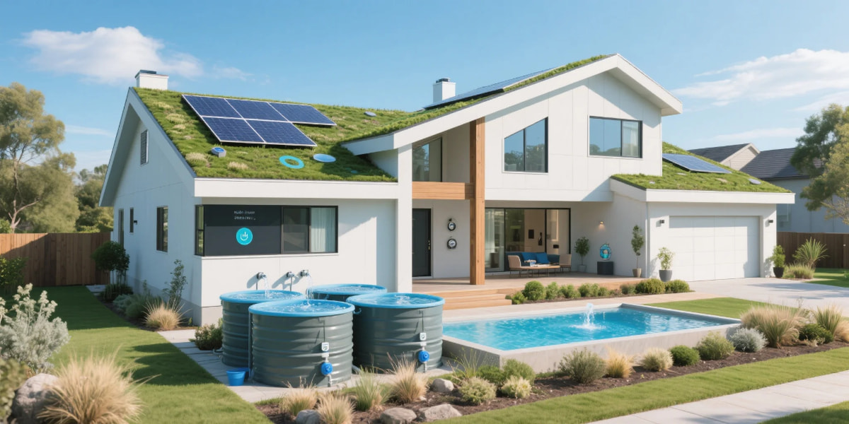 Water-Efficient Homes featuring smart water systems, rainwater harvesting, and sustainable home design