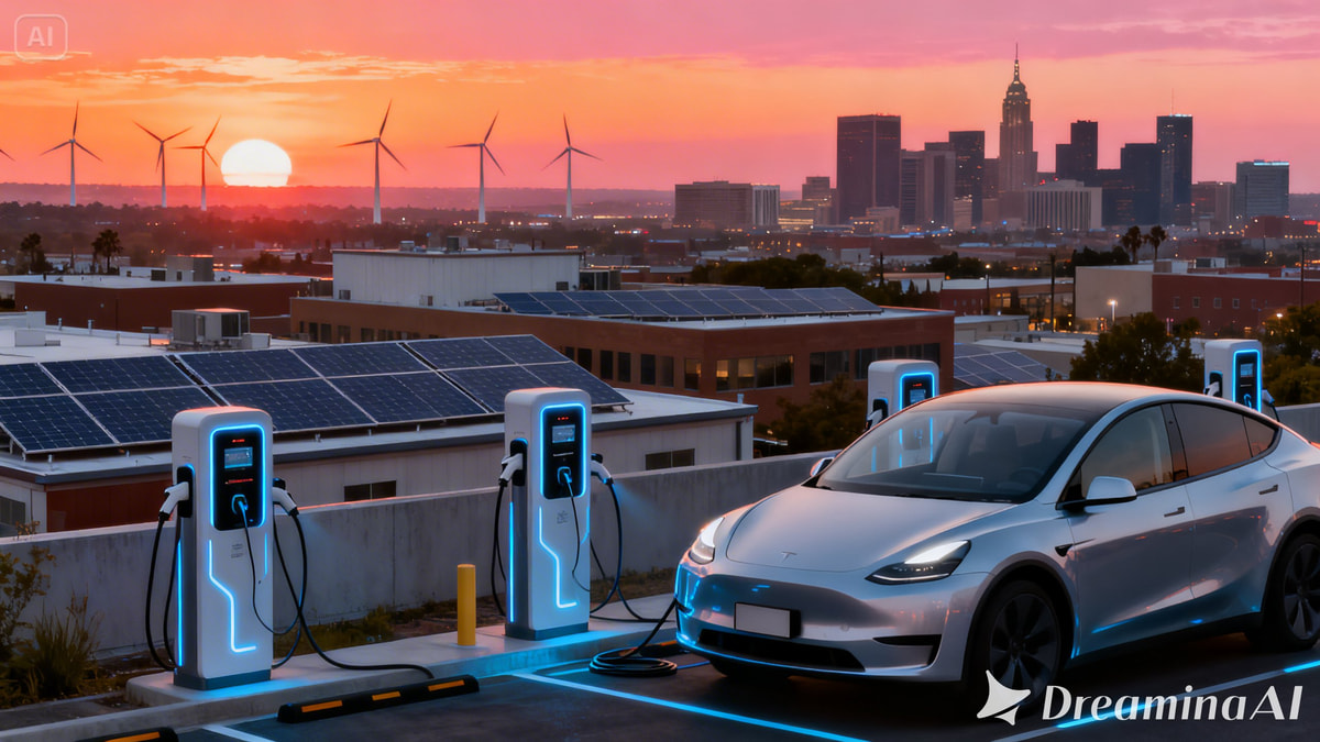 The Future of Electric Vehicles in 2026 showing modern EV charging in USA